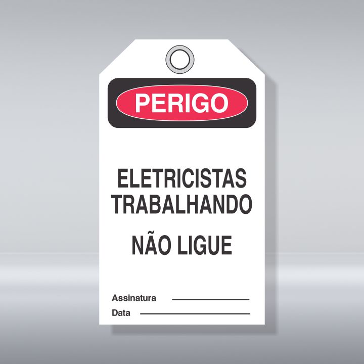 CARTÃO TRAVAMENTO PERIGO | ELETRICISTAS TRABALHANDO NÃO LIGUE